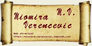 Miomira Verenčević vizit kartica